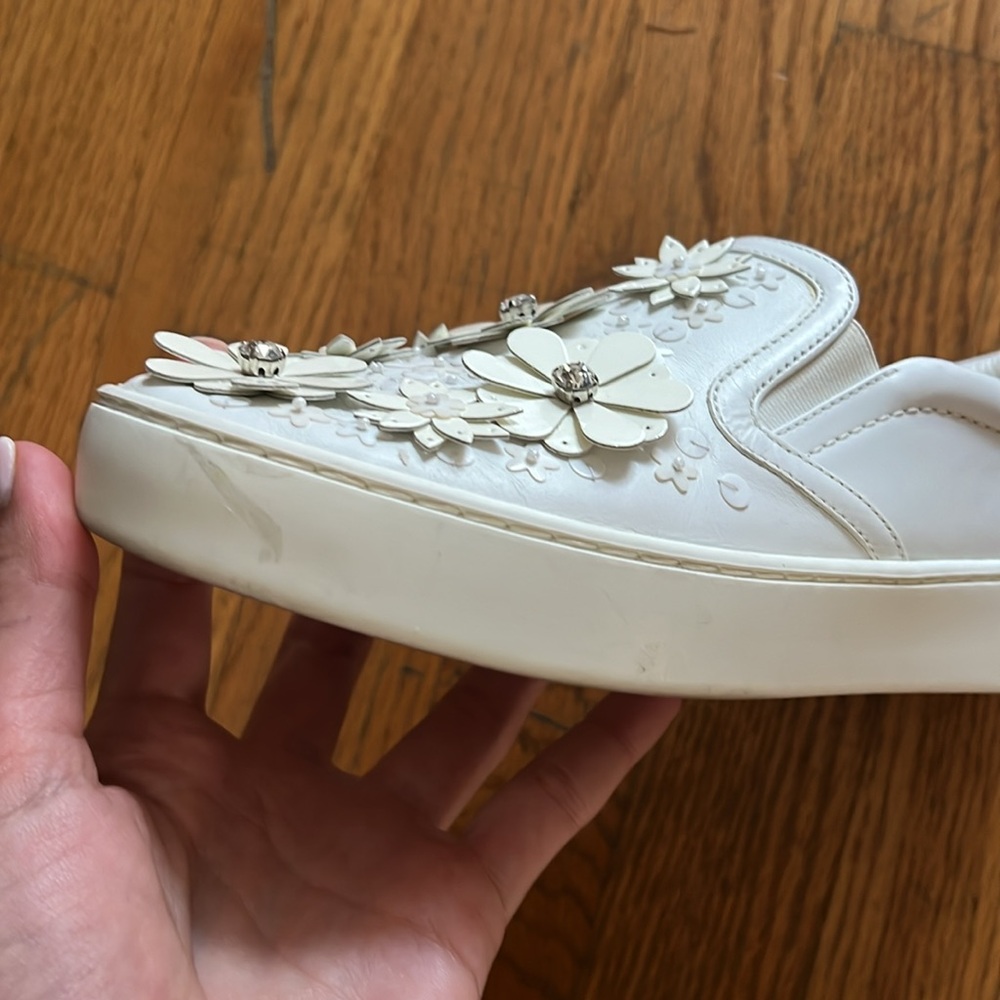 Dior White Floral Slip On Sneakers - Picture 6 of 7
